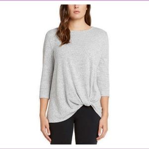 Matty M Women’s Knot Striped Top (Heather Gray)
